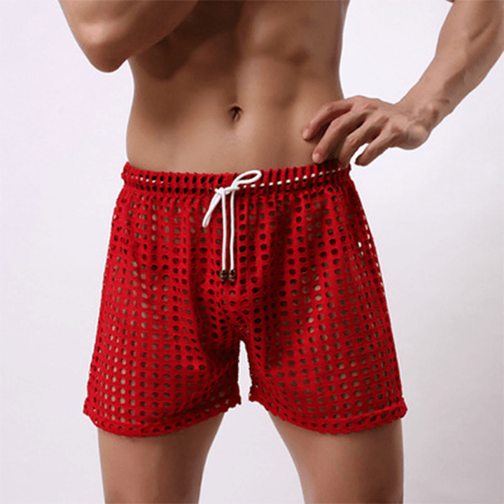 Hollow Out Fishnet Pants See through Mesh Breathable Shorts - MRSLM