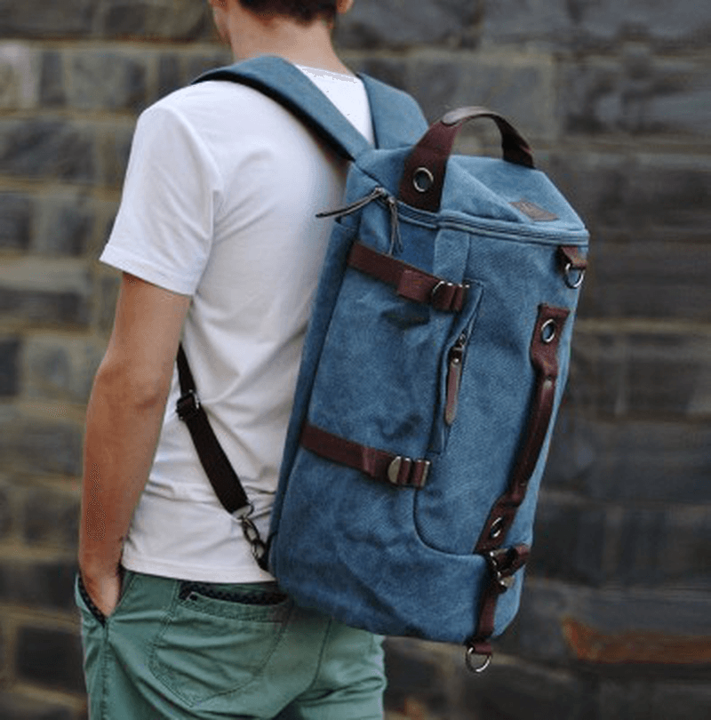 Men Large Capacity Canvas Travel Sports Backpack Handbag - MRSLM