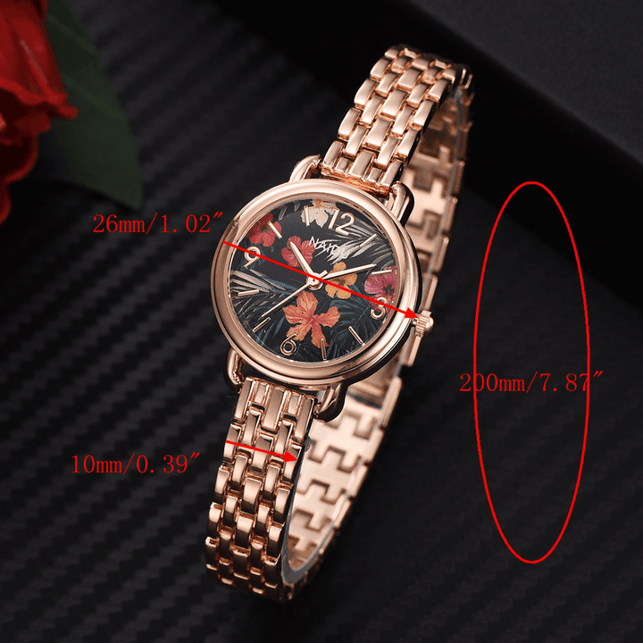 NAIDU Casual Style Decorative Ladies Wrist Watch Full Steel Band Quartz Watch - MRSLM