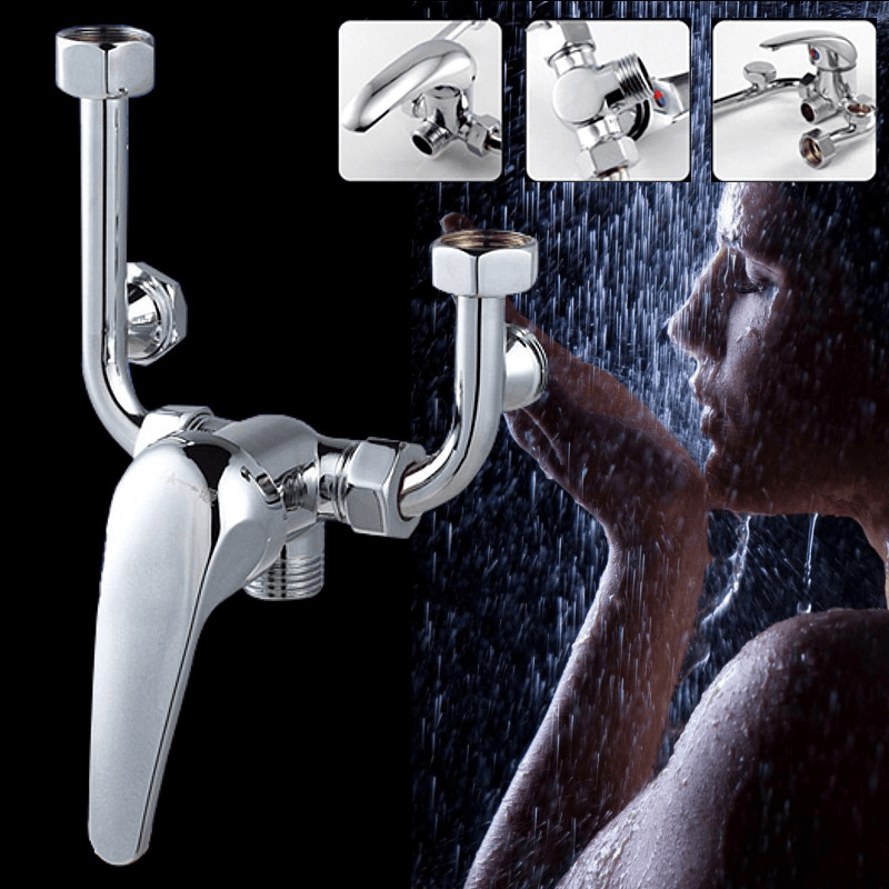 U Type Chrome Electric Water Heater Mixing Valve Single Handle Stainless Steel Bathroom Faucet Valve - MRSLM