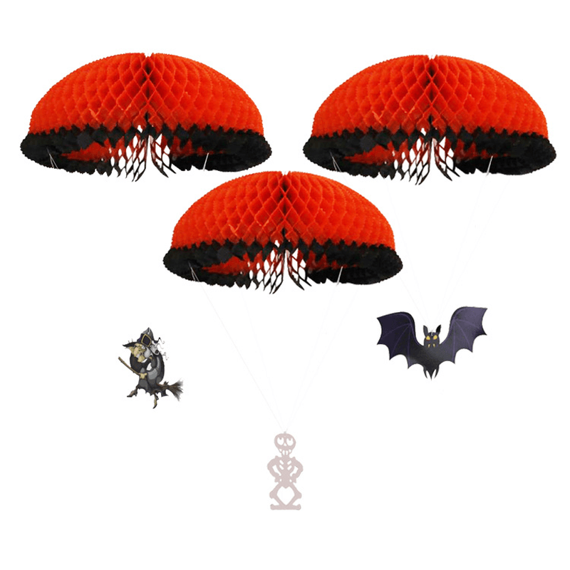 Halloween 3D Ghost Bat Spider Pumpkin Witch Pendant Haunted House Drop Bar KTV Room Decorative Paper Hanging Ornament - MRSLM