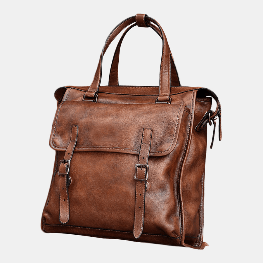 Ekphero Men Rub Color Multifunctional Large Capacity Casual Backpacks Handbag Vintage 13.3 Inch Laptop Bag - MRSLM