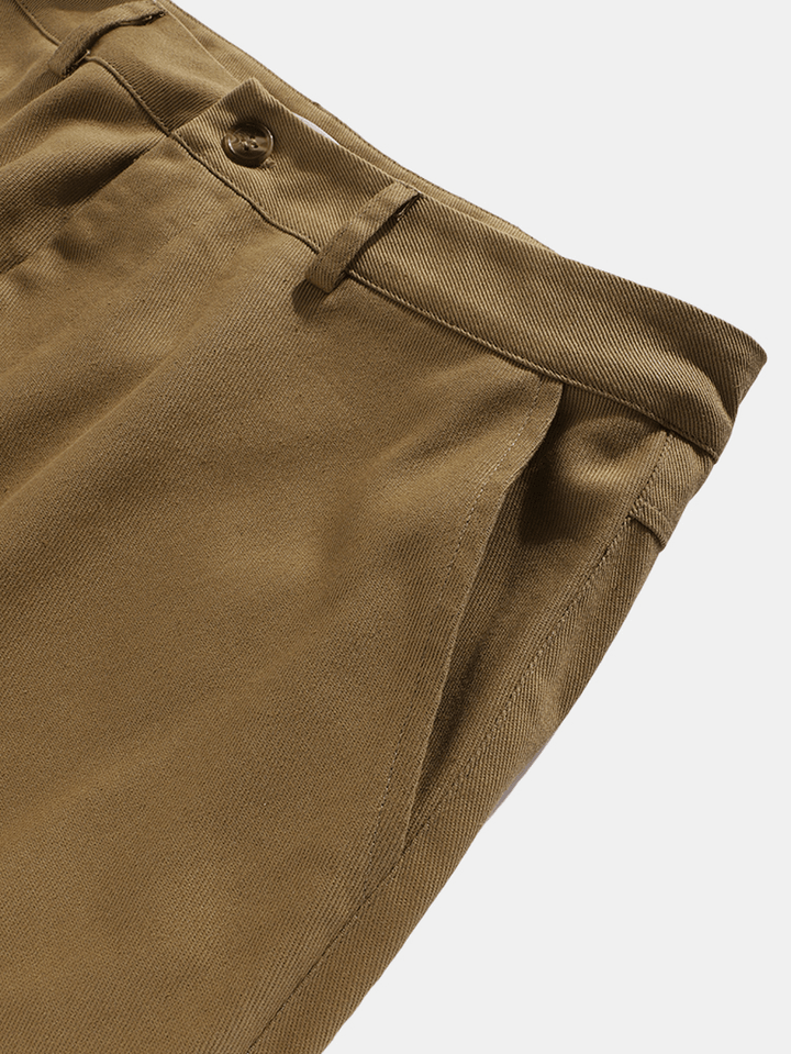 Mens 100% Cotton Solid Zipper Fly Casual Elastic Cuff Cargo Pants - MRSLM