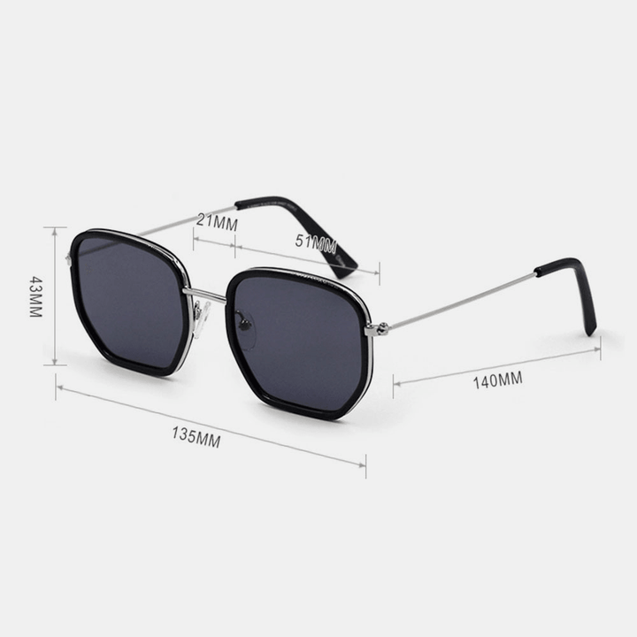 Women Metal Frame Retro Fashion Irregular Shpae UV Protection Sunglasses - MRSLM