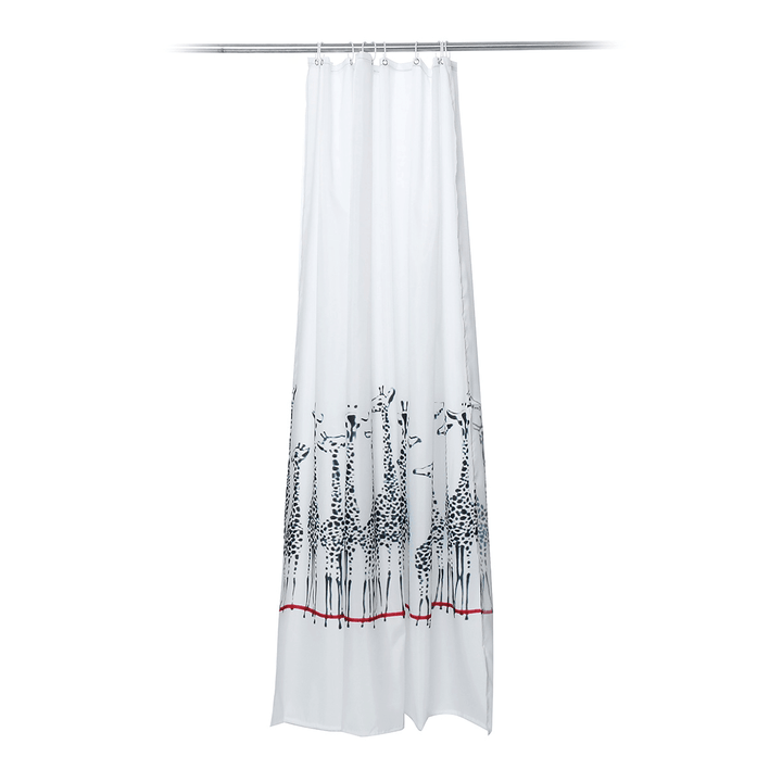 180X180Cm Giraffe Bath Fabric Shower Curtains Waterproof Lid Toilet Cover Mat - MRSLM