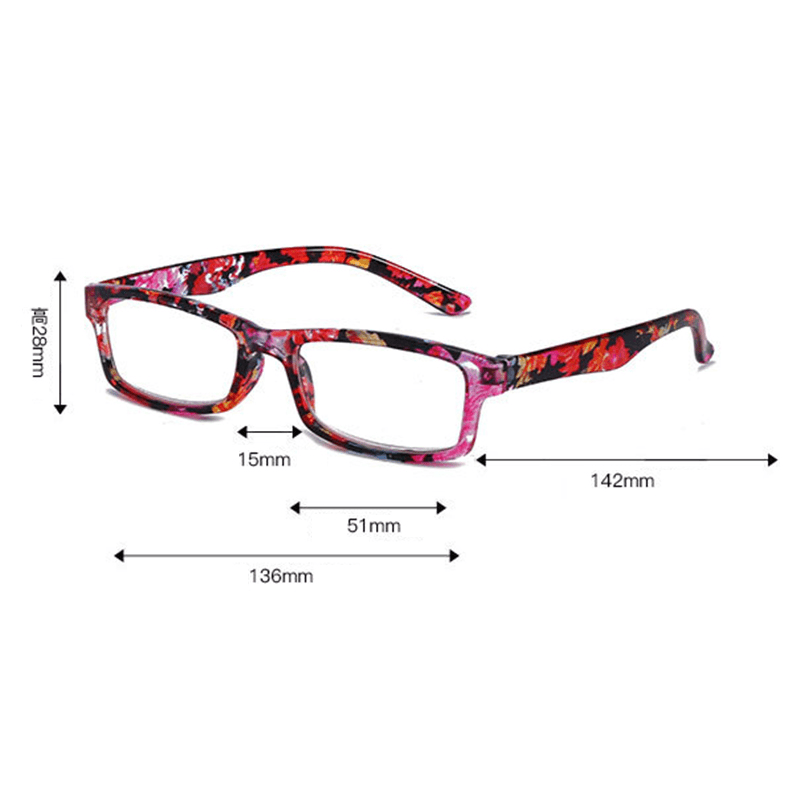 Men Women Cheap Resin Floral Presbyopic Glasses Comfortable HD Reading Glasses - MRSLM