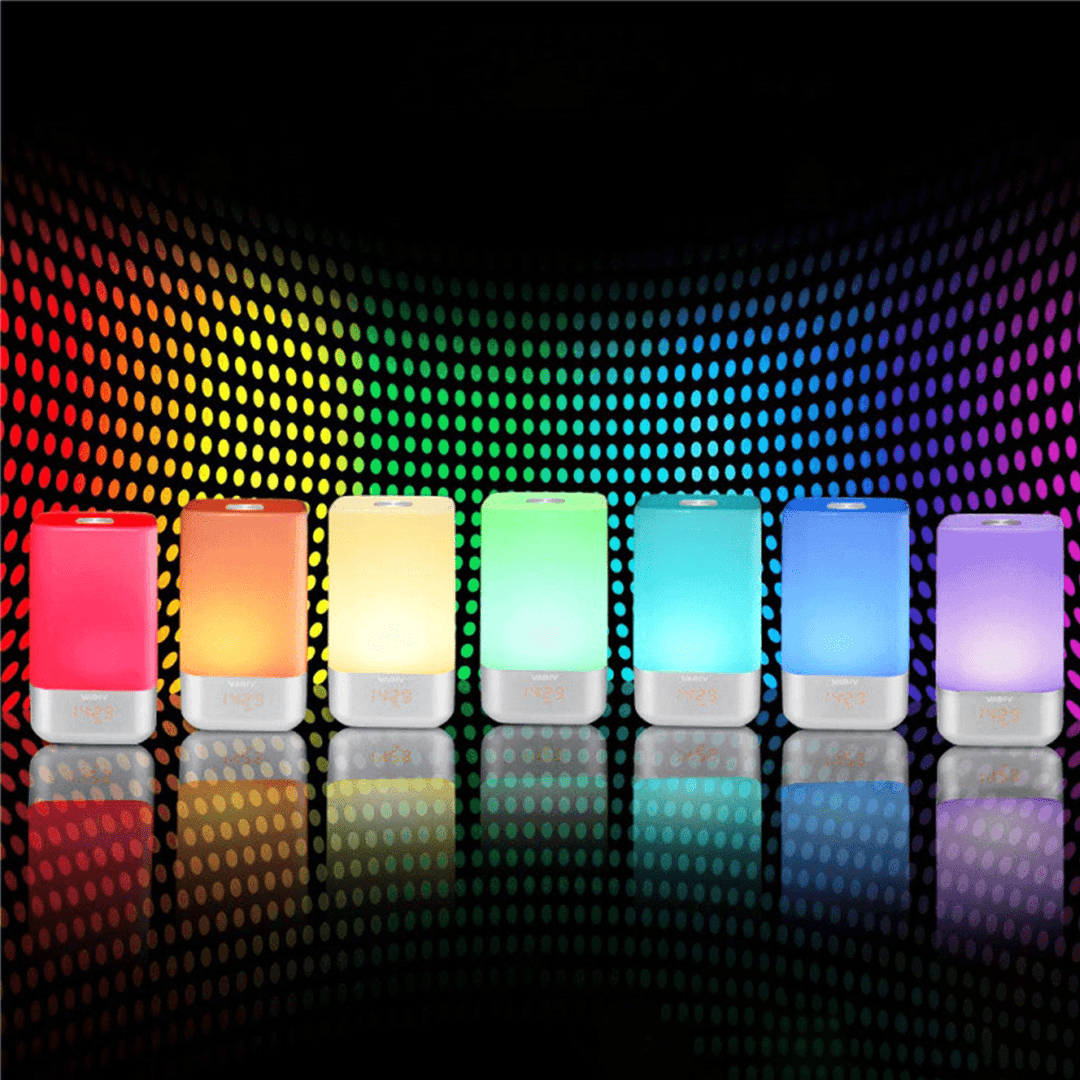 7 Colors LED Wake-Up Light Sunrise Simulation Alarm Clock Touch Light Colorful Night Lamp - MRSLM