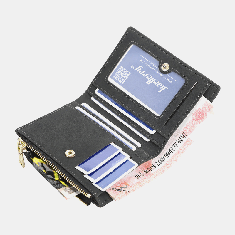 Men PU Leather Multi-Card Slot Casual Thin Money Clip Card Holder Wallet - MRSLM