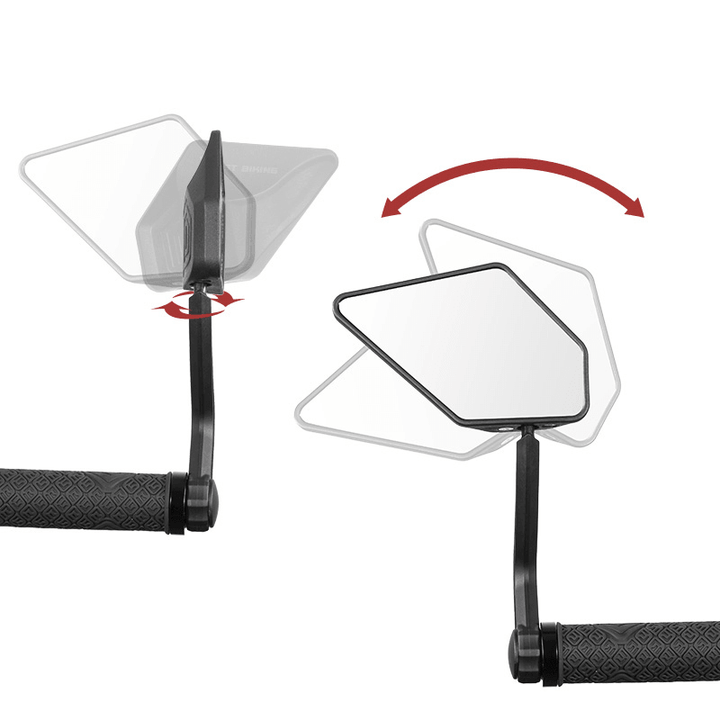 WEST BIKING 1 Pair Bicycle Rear View Mirror HD Wide Angle 360 Degree Rotate Cycling MTB Road Bicycle Handlebar End Rearview Mirrors - MRSLM
