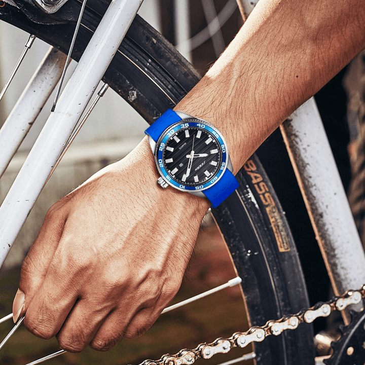 SINOBI 1255 Luminous Waterproof Sport Style Quartz Watch Silicone Strap Clock Men Watches - MRSLM