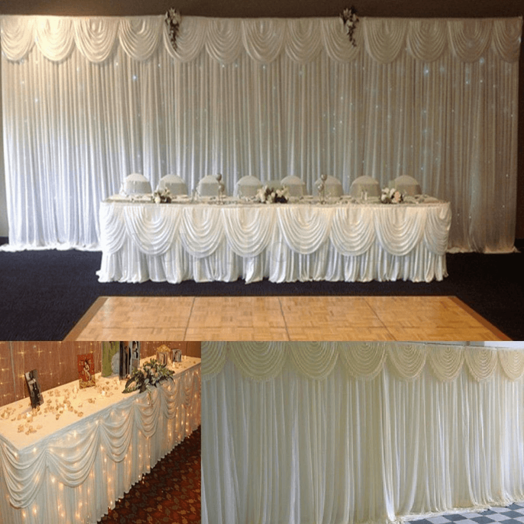 2/3/4M Removable White Wedding Decor Supplies Weddings Backdrop Photography Curtains - MRSLM