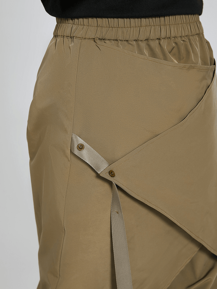 Male Fashion Patchwork Dropped Crotch Pants - MRSLM