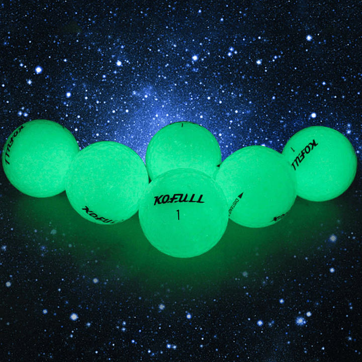 6 Pcs Luminous Golf Balls Lasting Bright Night Golf Balls with Mini LED Flashlight Team Sport - MRSLM