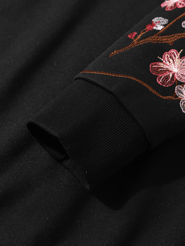 Men Embroidery Letter Drawstring Hooded Sweatshirt - MRSLM
