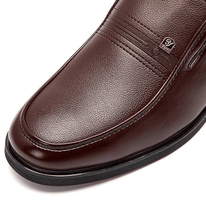 Men Microfiber Soft Leather Slip-On Wear Resistant Casual Comfy Business Shoes - MRSLM