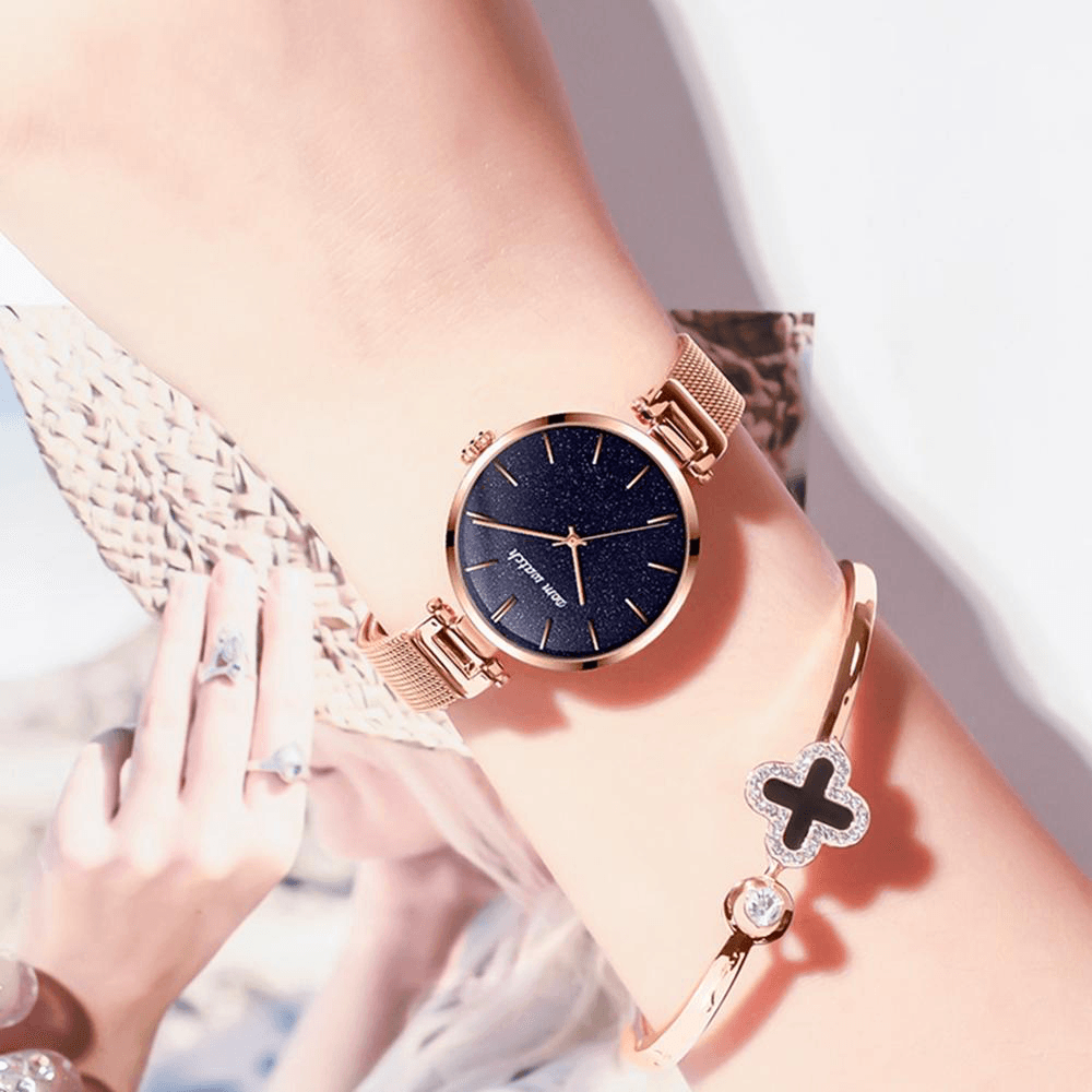 DOM G-1291 Fashion Women Watch Waterproof Starry Sky Dial Light Luxury Quartz Watch - MRSLM