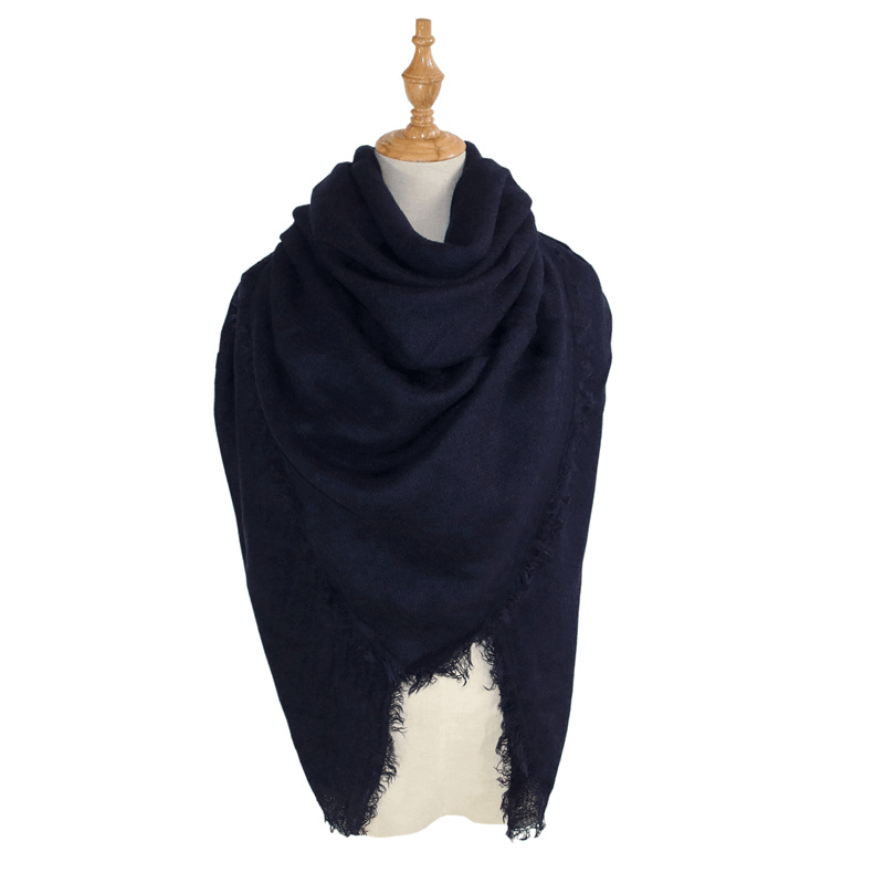 Women'S Shawl with Square and Longsolid Color Scarf - MRSLM