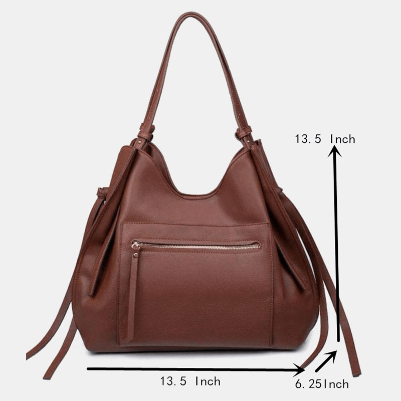 Women PU Leather Anti-Theft Shoulder Bag Vintage Large Capacity Crossbody Bag Handbag Tote - MRSLM