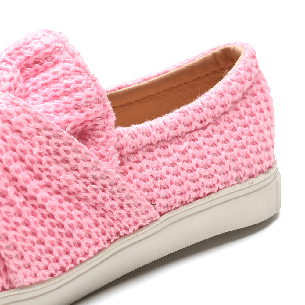 Women Breathable Knitting Knot Flat Loafers - MRSLM