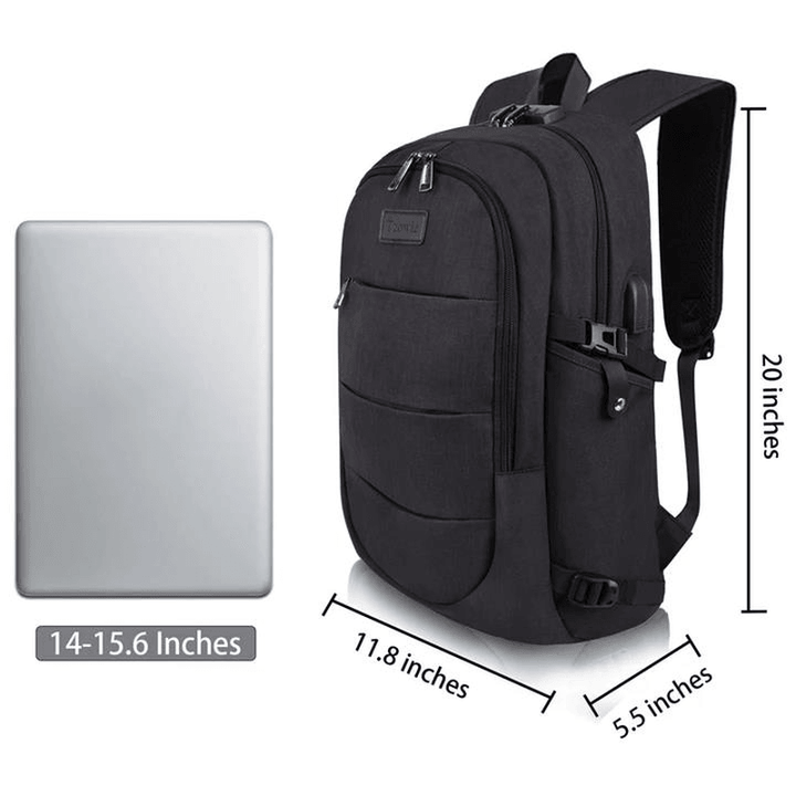 Men Women Large Capacity Fashion Anti-Theft USB Backpack Outdoor Travel Bag - MRSLM