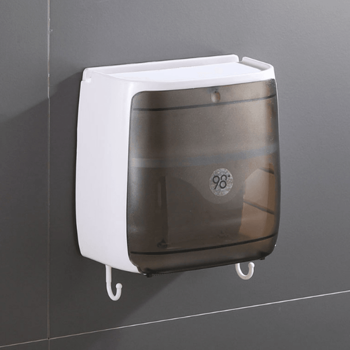 Waterproof Toilet Roll Paper Tissue Box Holder Bathroom Kitchen Wall Mounted - MRSLM