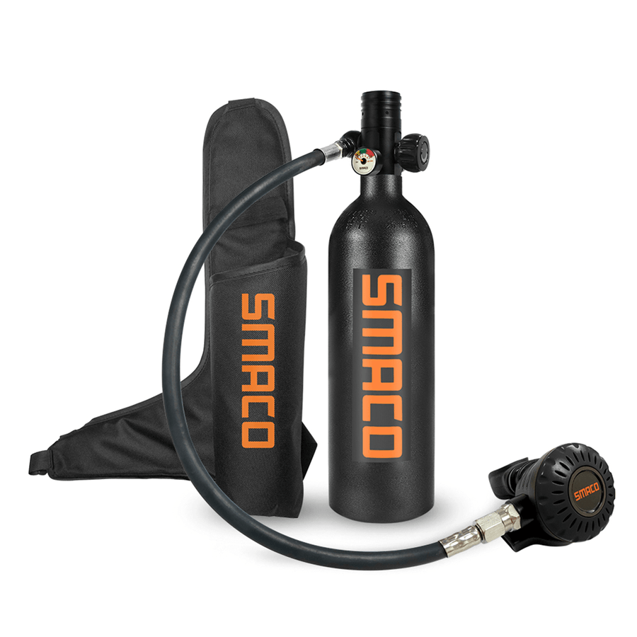 SMACO 1L Mini Scuba Diving Tank Oxygen Cylinder Underwater Respirator with Storage Bag Diving Equipment Set - MRSLM