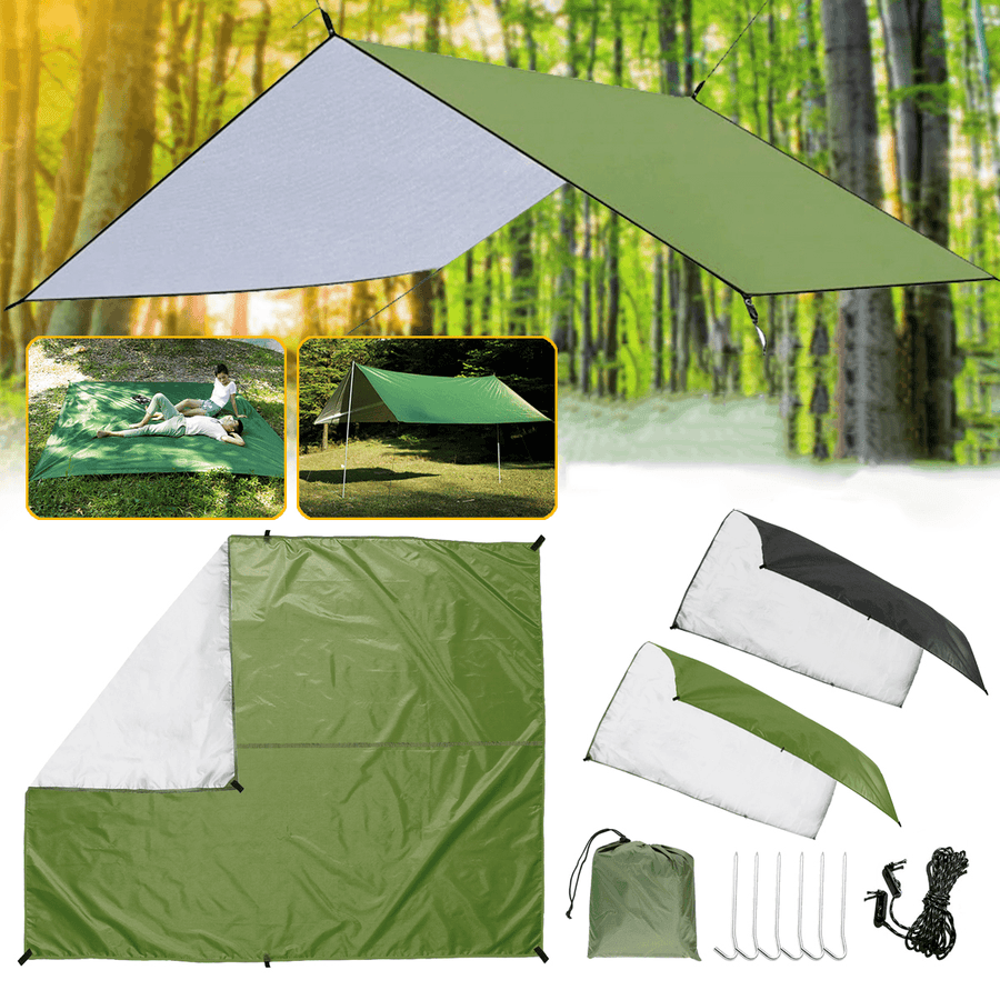 3X3M Awning Waterproof Sun Shelter Canopy Picnic Mat Outdoor Camping Beach Garden Patio - MRSLM