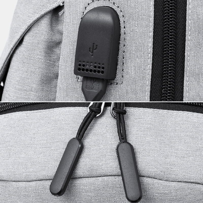 Men Casual Wild 15.6 Inch Large Capacity Laptop Bag USB Charging Waterproof School Bag Backpack - MRSLM