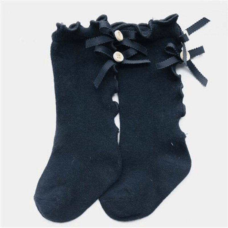 Bow, Wooden Ear Socks, Baby Socks - MRSLM