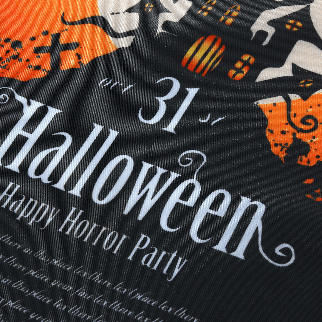 30X45Cm Halloween Polyester Black Castle Bat Flag Garden Holiday Decoration - MRSLM