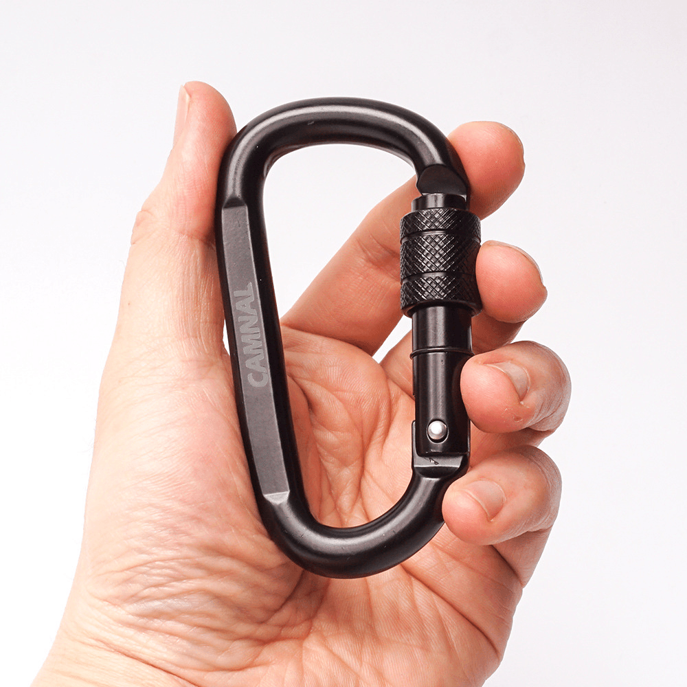 Camnal 30KN D-Type Outdoor Climbing Carabiner Quick-Hanging Safety Screw Lock Buckle - MRSLM