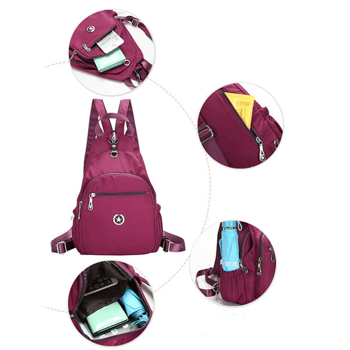 Women Nylon Light Chest Bags Outdoor Shoulder Bags Sports Backpack - MRSLM