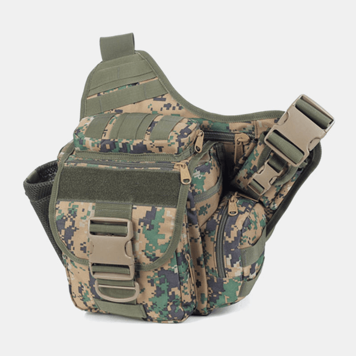 Unisex Oxford Cloth Tactical Camouflage Outdoor Game Riding Multi-Carry Saddle Bag Crossbody Bag Waist Bag Backpack - MRSLM