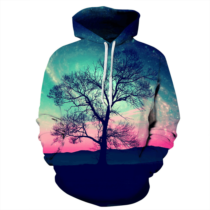 Factory Direct 3D Digital Printing Landscape Painting Cover Cap Loose Vouple''S Sweater Autumn and Winter Chaozhou Leisure Wear - MRSLM