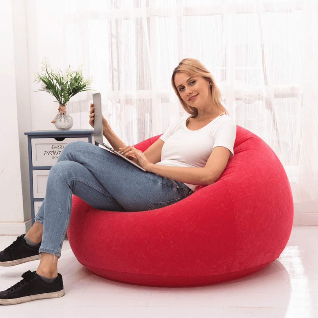110X85Cm Large Inflatable Chair Bean Bag PVC Indoor/Outdoor Garden Furniture Lounge Adult Lazy Sofa No Filler Folding Bed - MRSLM