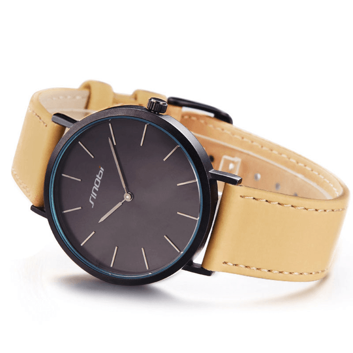 SINOBI 9691 Women Watch Simple PU Leather Strap Luxury Brand Ladies Quartz Wrist Watch - MRSLM