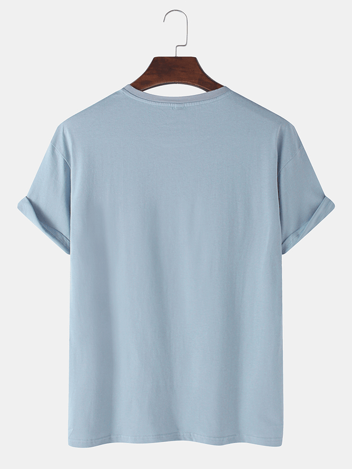 Mens Dolphin Graphic Print 100% Cotton O-Neck Short Sleeve T-Shirt - MRSLM