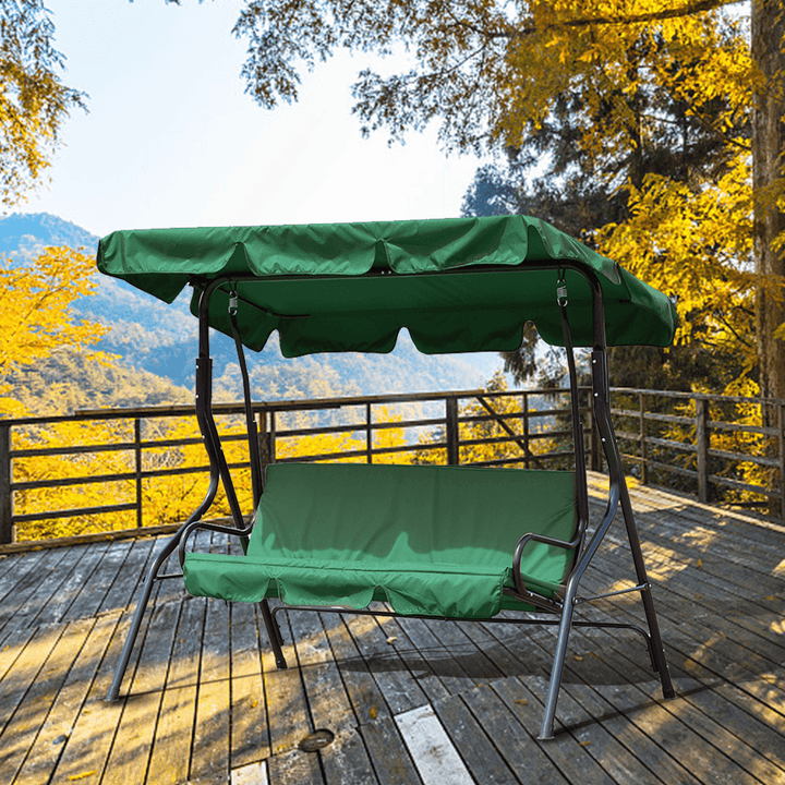 2/3 Seater Size Green Uv-Proof Outdoor Garden Patio Swing Sunshade Cover Waterproof Canopy Seat Top Cover - MRSLM