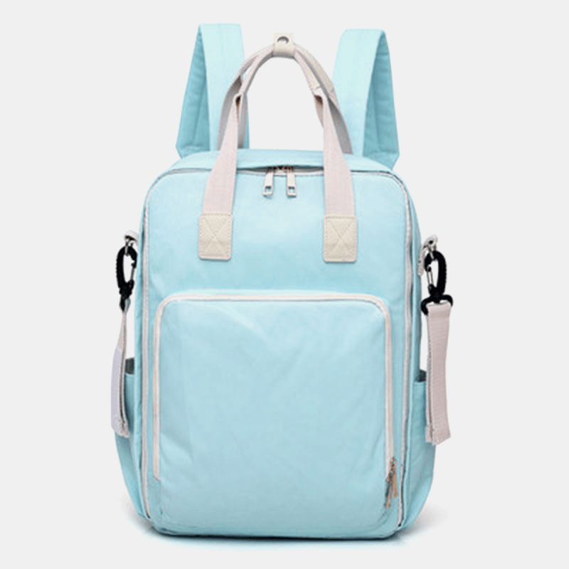 Women Large Capacity Casual Patchwork Pure Color Waterproof Backpack - MRSLM