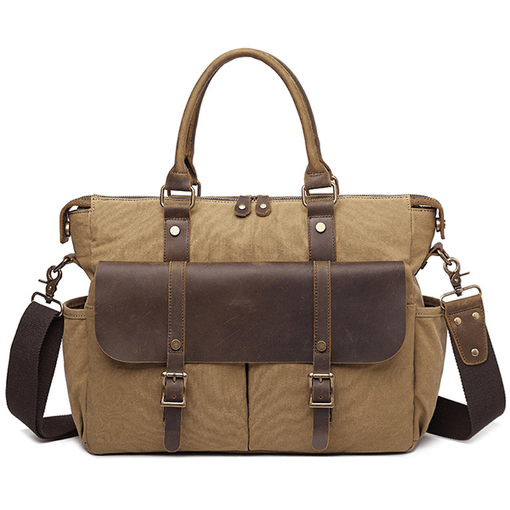 Men Outdoor Travel Handbag Vintage Crossbody Shoulder Bag Canvas Designer Bag - MRSLM