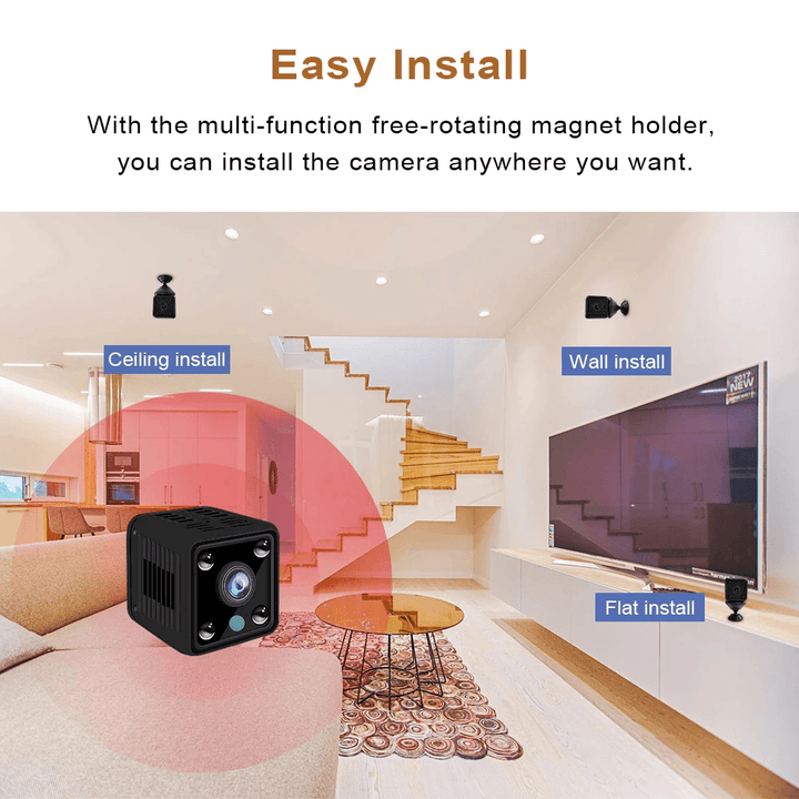 1080P HD Mini Wifi IP Camera 360° 2MP Night Vision Moving Detection Alarm Push Recorder Camcorder DVR IP Camera Baby Monitors for Remote Live Broadcast Baby Care - MRSLM