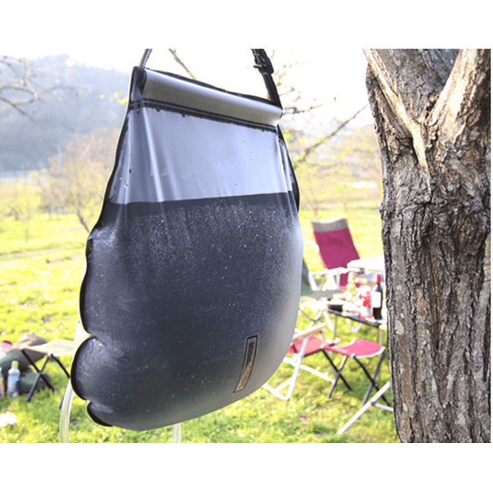 20L Folding Water Shower Bag Outdoor Camping Hiking Self Driving Tour Solar Heating with Thermometer - MRSLM