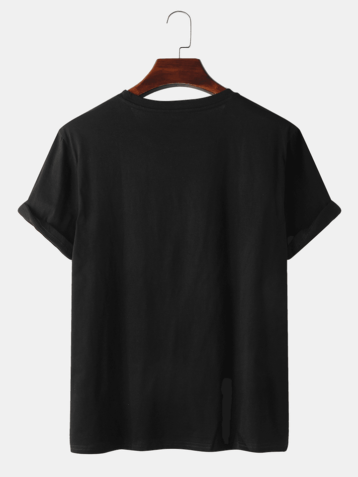 Mens Alien & Moon Print Short Sleeve Design Cotton T-Shirts - MRSLM