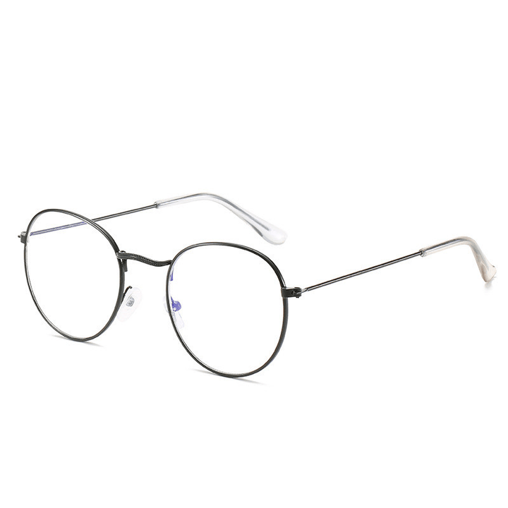 Metal Retro Patterned Glasses Frame Literary Harajuku round Frame Mirror - MRSLM