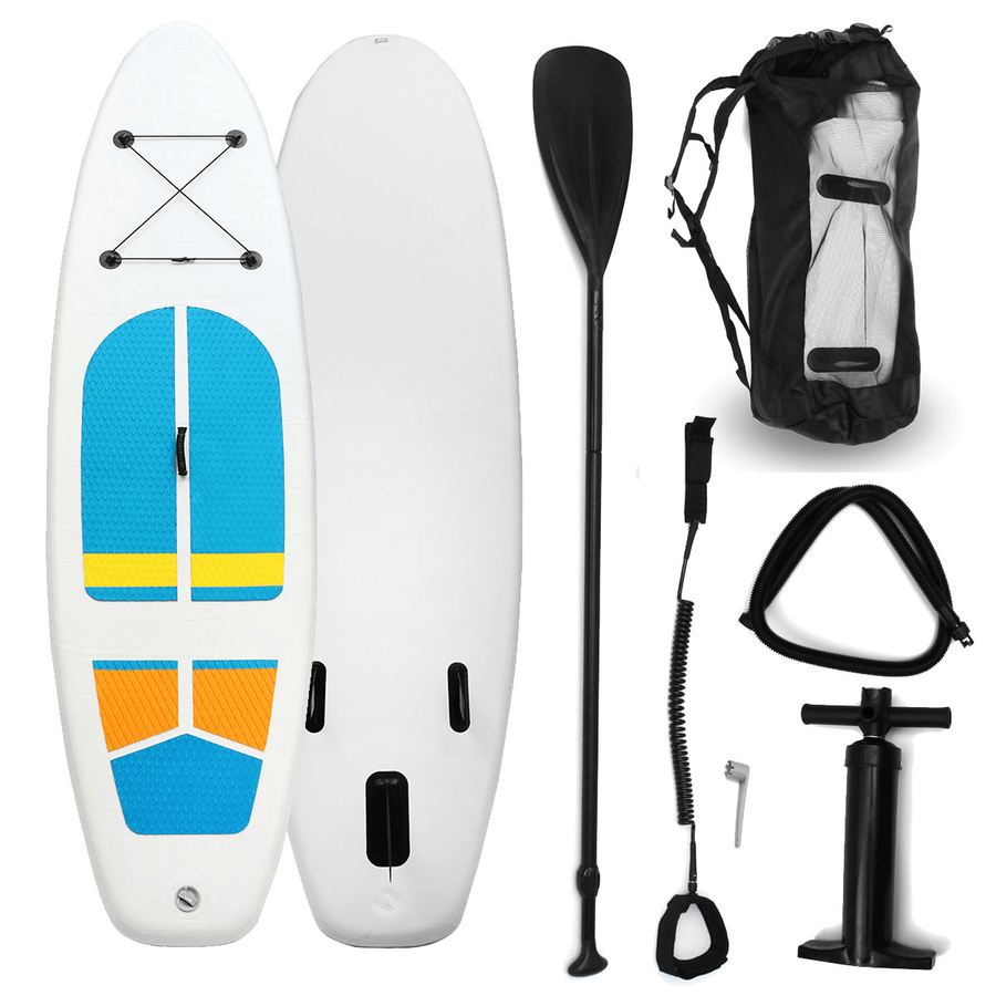 Outdoor 9.5Ft Inflatable Surfboard Set Stand up Saddle Surf Boat Wave Ride Water Sports SUP Board - MRSLM
