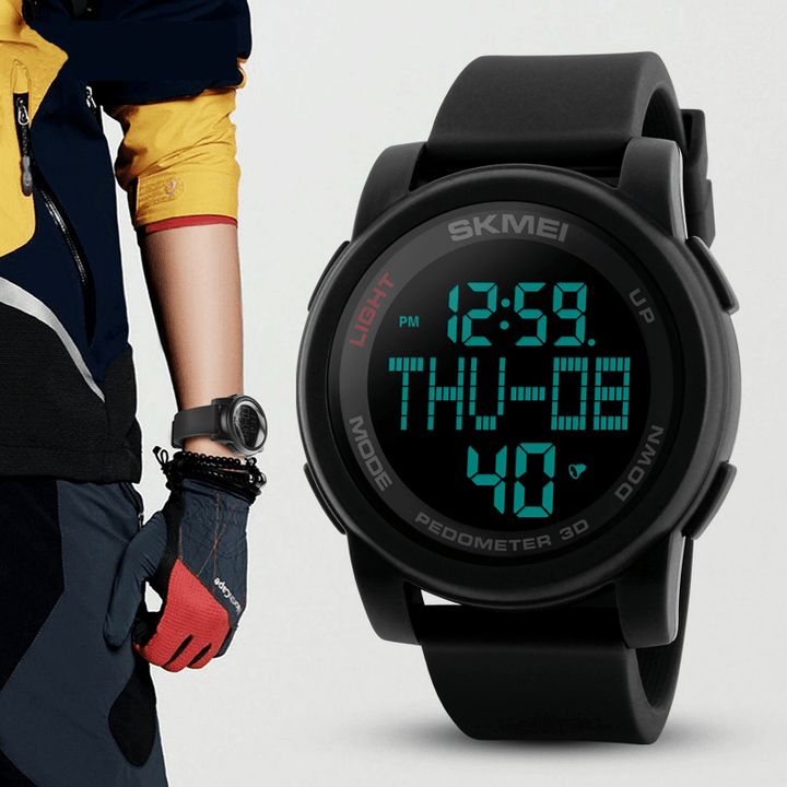 SKMEI 1317 Digital Watch Pedometer Calorie Tracking Men LED Countdown Sport Watches - MRSLM