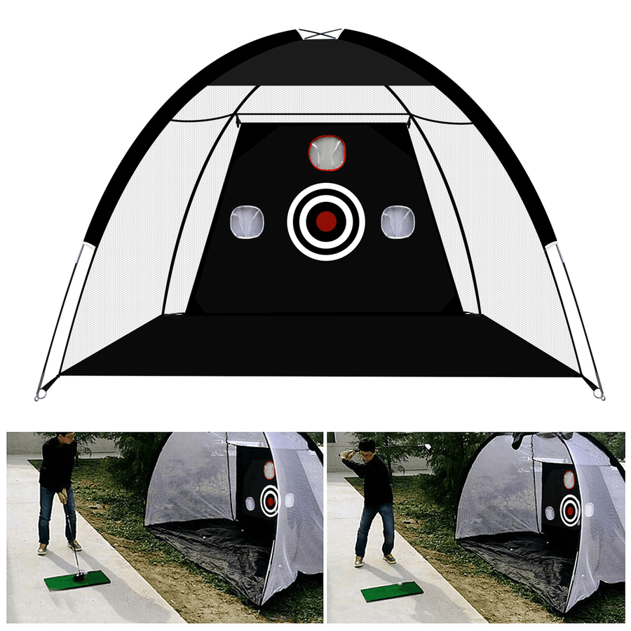 3M Adults Kids Folding Portable Golf Training Aids Cage Tent Net Mat Tee Outdoor Trip Indoor Golf Clubs Putter Swing Trainer - MRSLM