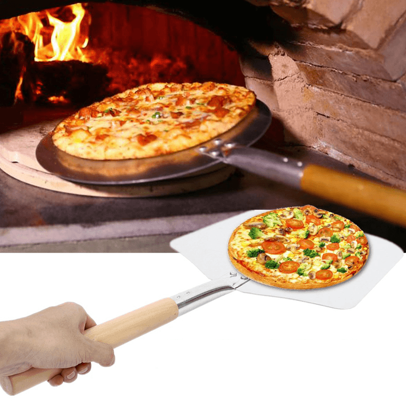 Aluminium Pizza Spatula Peel Shovel Cake Lifter Plate Holder BBQ Grill Oven Stove Baking Tool - MRSLM