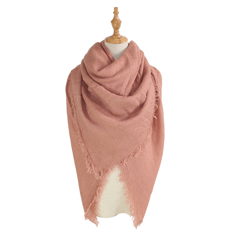 Women'S Shawl with Square and Longsolid Color Scarf - MRSLM