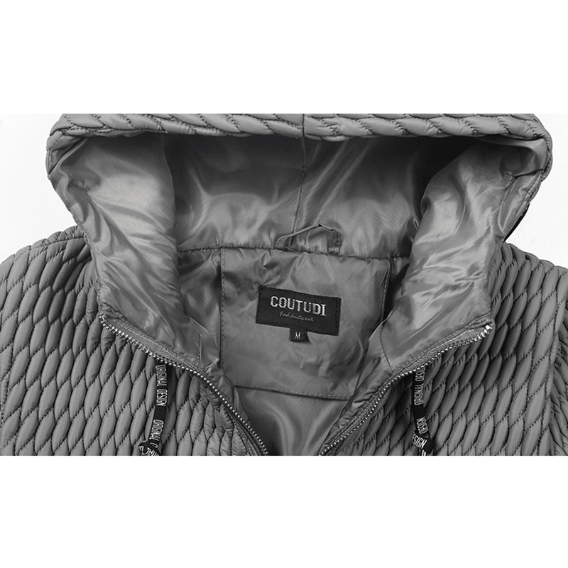 Men'S Winter Stand Collar Fold Hooded Parka Coats - MRSLM